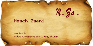 Mesch Zseni névjegykártya